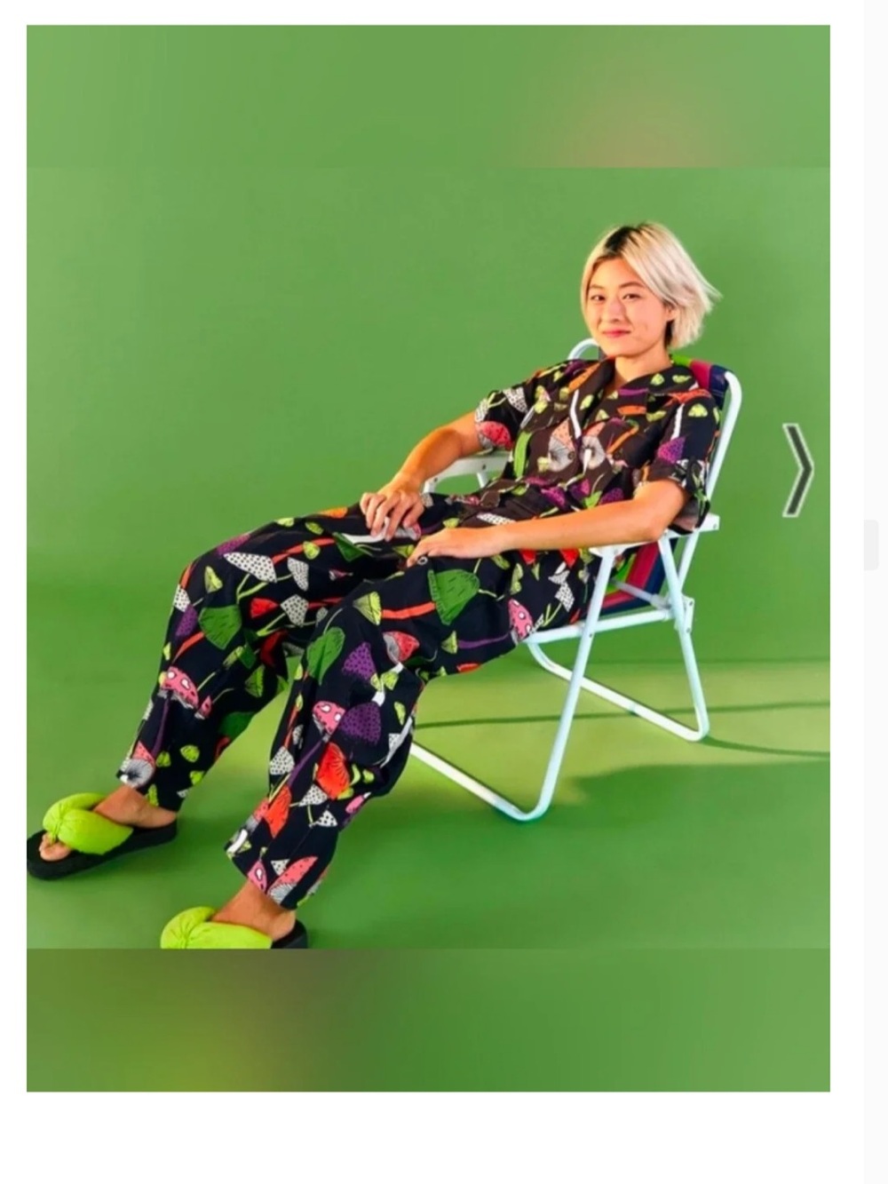 Farm Rio Black Mushroom Print Jumpsuit - Multicolor - Picture 3 of 12